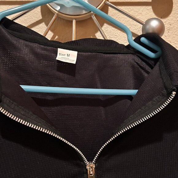 Target Summer Black Ribbed Quarter Zip Shirt - Picture 2 of 4